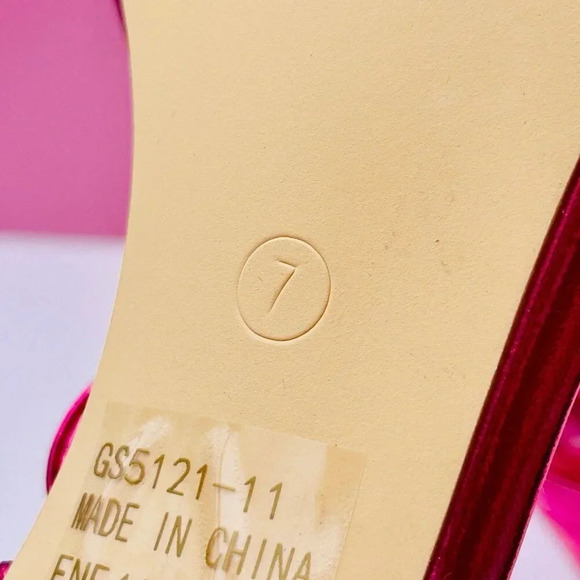 Women’s Metallic Pink Lace-Up Stiletto Heels Sexy Party Shoes Size 7 - Picture 7 of 9